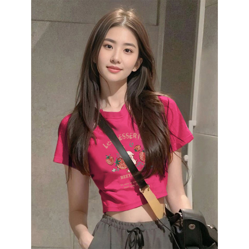 Áo Croptop Tay Ngắn Thời Trang Mùa Hè Cho Nữ