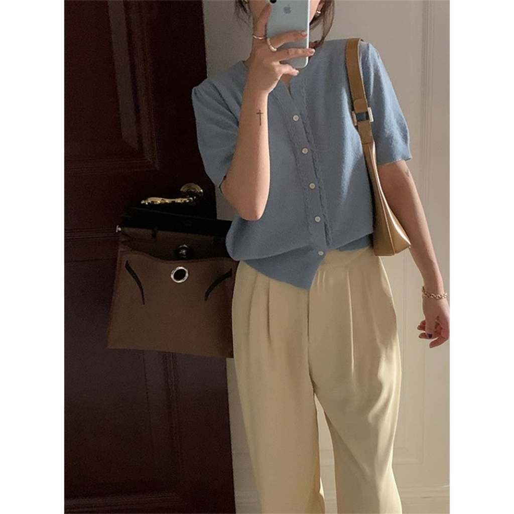 Áo Thun Tay Ngắn Cổ Tròn Phong Cách Hàn Quốc