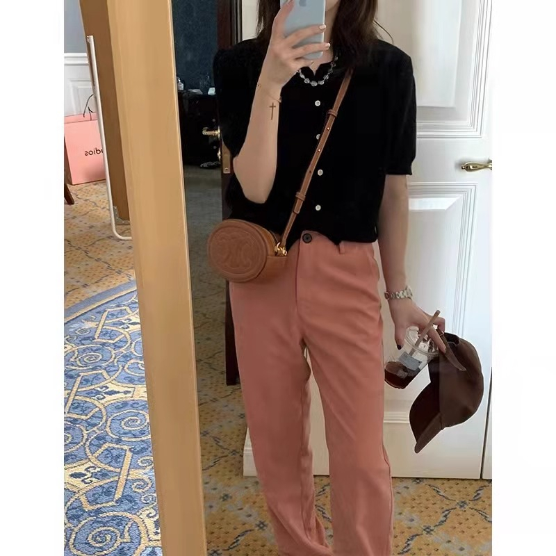 Áo Thun Tay Ngắn Cổ Tròn Phong Cách Hàn Quốc