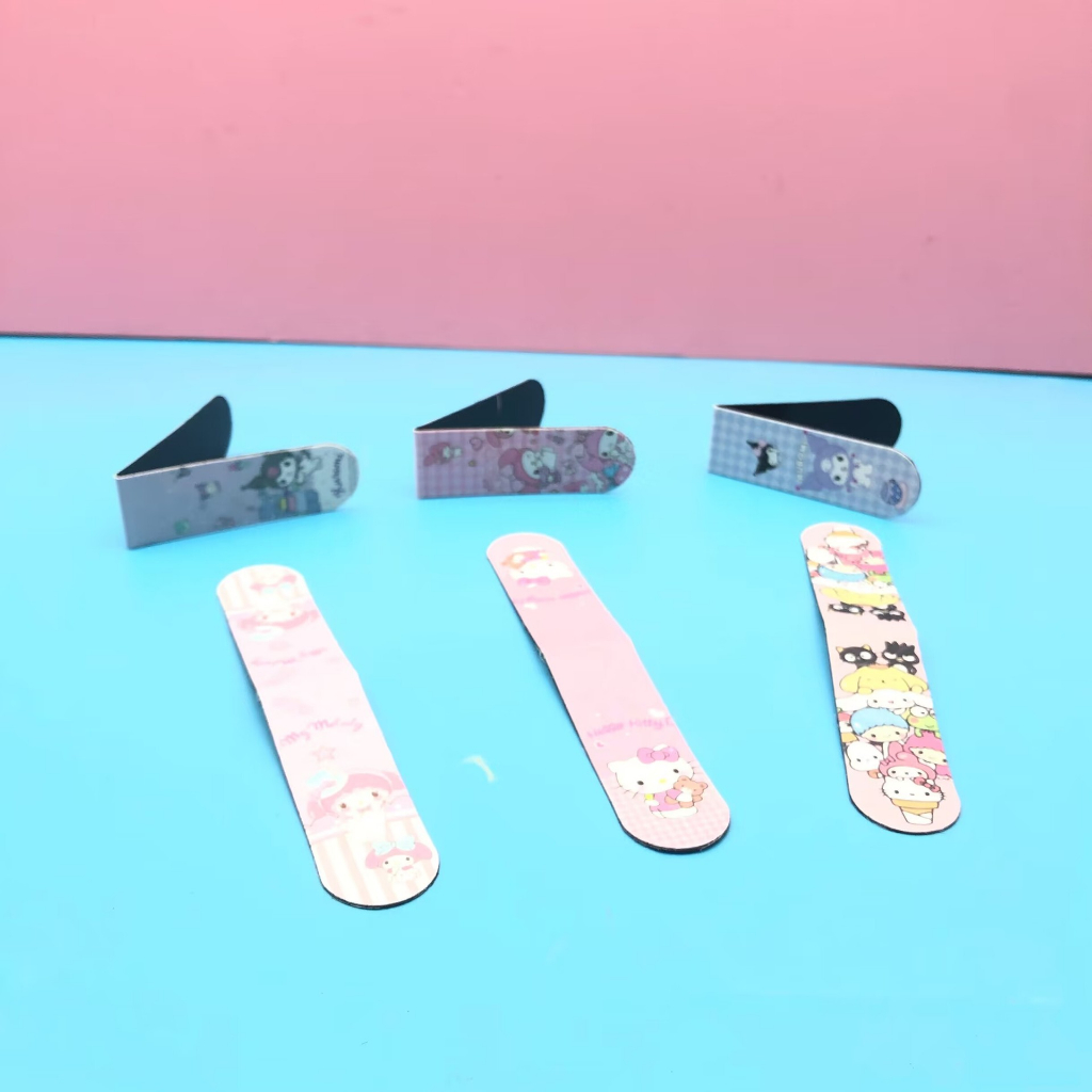 Sanrio bookmark Đánh Dấu Trang Bộ 6 Thẻ Đánh Dấu Sách Hai Mặt Từ Tính Màu Trắng In Hoạt Hình Kurumi Dễ Thương Cho Học Sinh