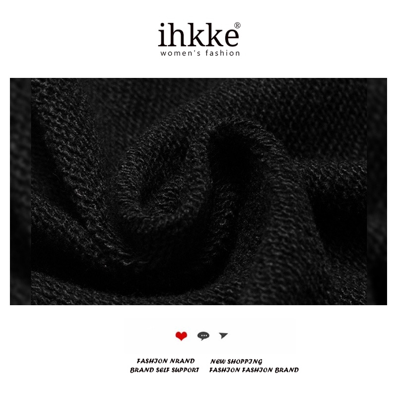 ihkke Áo Sweater 100% cotton Màu Đen Cổ Tròn In Hình Gấu Hoạt Hình Phong Cách Hàn Quốc Thời Trang Cho Nam Nữ