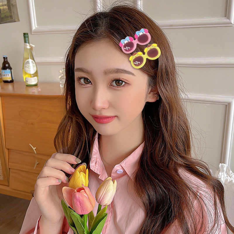 ✨✨Kẹp Tóc Hình Sanrio kính râm Ngọt Ngào Dễ Thương Cho Nữ