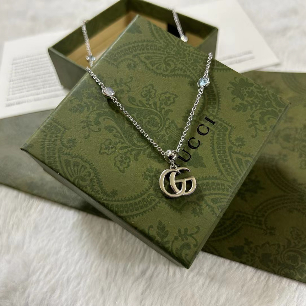 Dây Chuyền Mạ Bạc Đính Đá Topaz Và Ngọc Trai Nhân Tạo Thời Trang