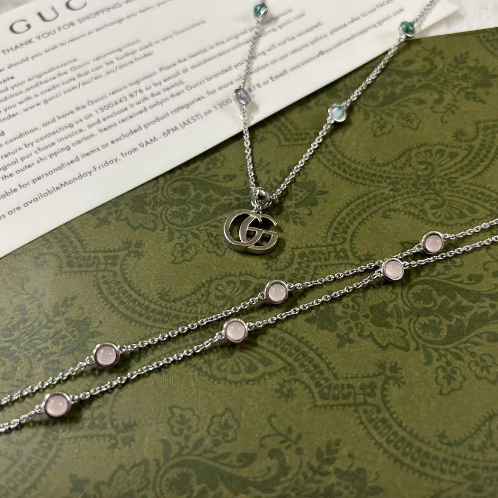 Dây Chuyền Mạ Bạc Đính Đá Topaz Và Ngọc Trai Nhân Tạo Thời Trang