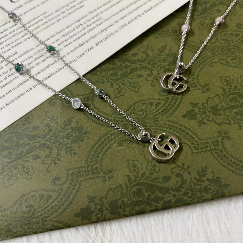 Dây Chuyền Mạ Bạc Đính Đá Topaz Và Ngọc Trai Nhân Tạo Thời Trang