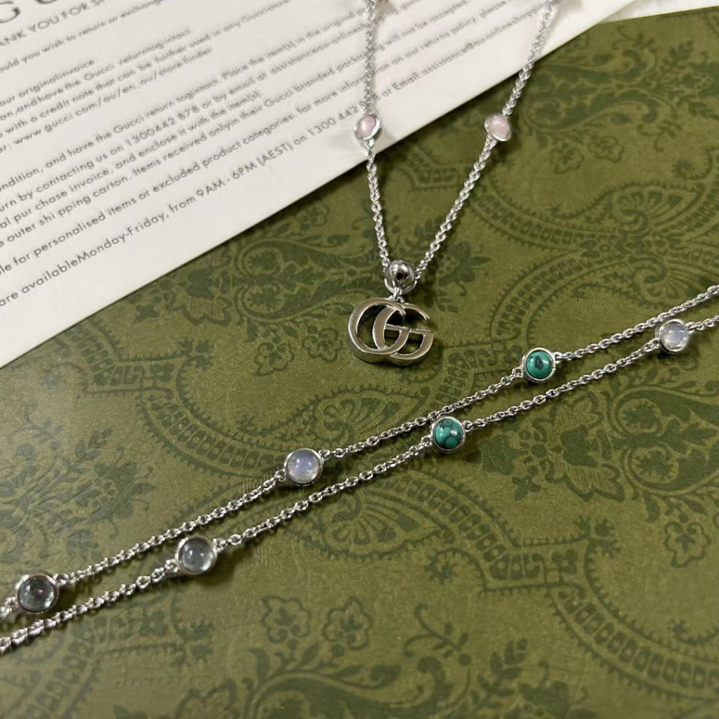 Dây Chuyền Mạ Bạc Đính Đá Topaz Và Ngọc Trai Nhân Tạo Thời Trang