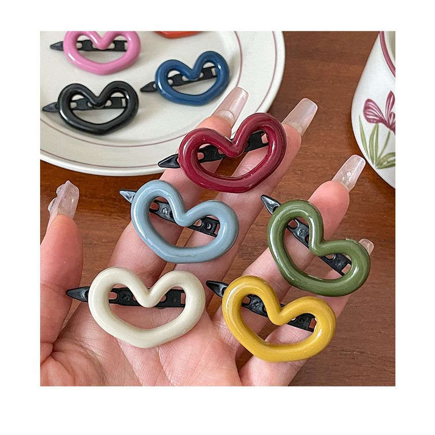 ✨✨Kẹp Tóc Hình Trái Tim Nhiều Màu Sắc Y2k