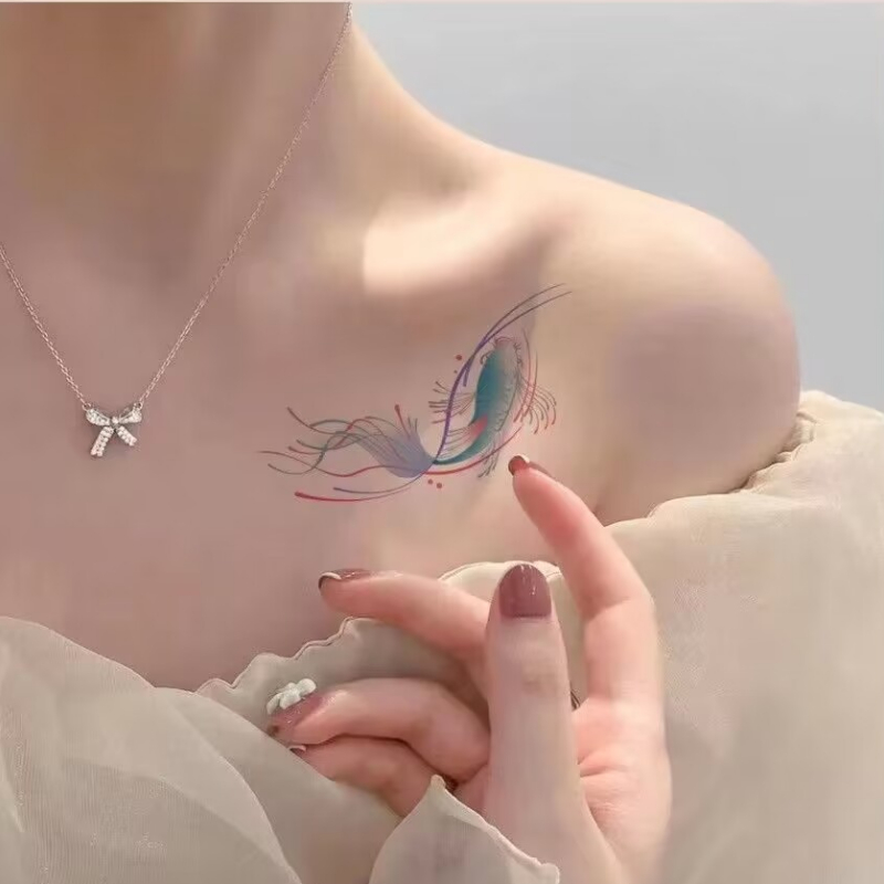 Hình Xăm Dán Tạm Thời Hình Cá Vàng Gợi Cảm Chống Thấm Nước