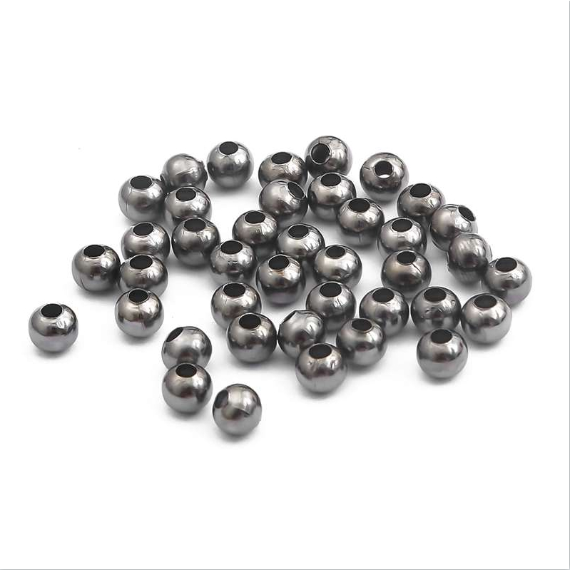 Chuỗi Hạt Tròn Bằng Kim Loại Màu Đen 2.4mm-6mm Dùng Làm Trang Sức DIY