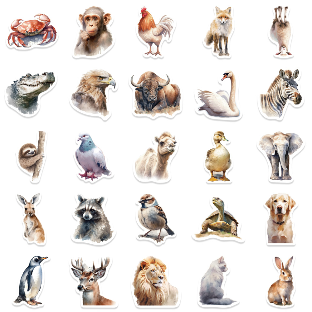 Set 50 Nhãn Dán Hoạt Hình graffiti Trang Trí Vali / Cốc Nước / Đèn Led Chống Thấm Nước