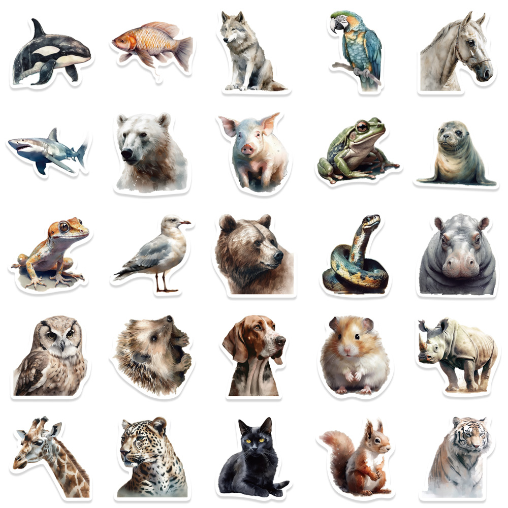 Set 50 Nhãn Dán Hoạt Hình graffiti Trang Trí Vali / Cốc Nước / Đèn Led Chống Thấm Nước