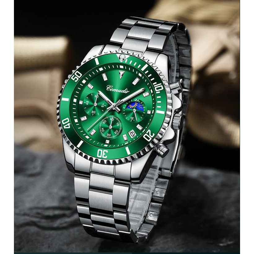 Real Three Eyes Đồng Hồ Quartz Nam Chống Thấm Nước