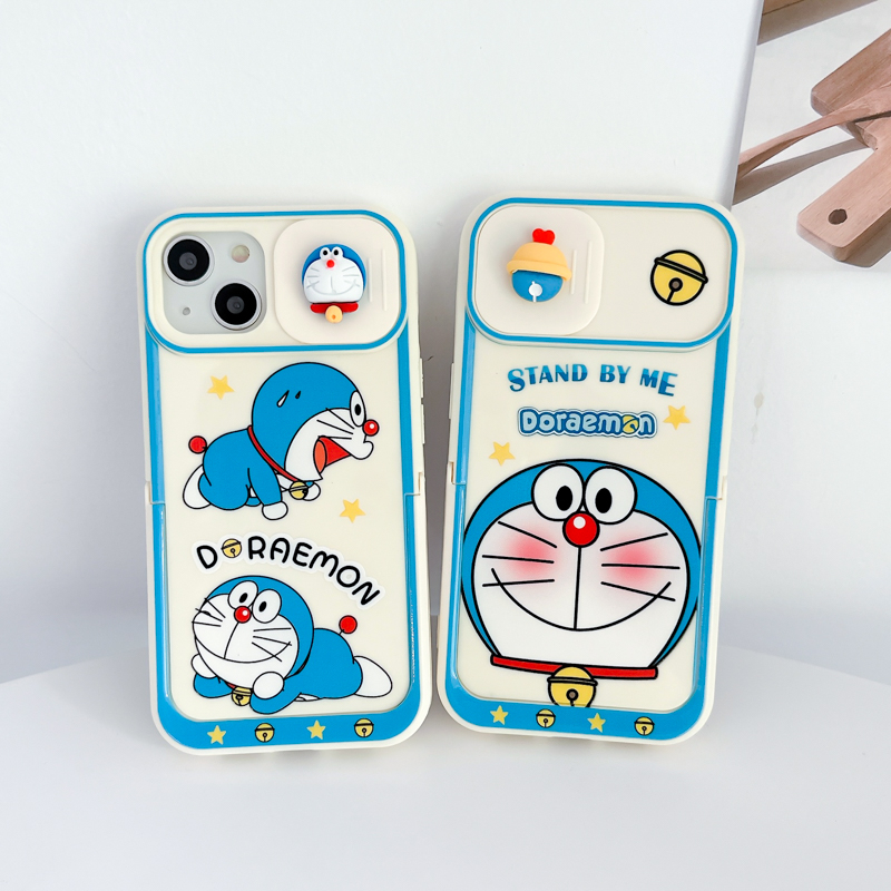 Ốp điện thoại họa tiết hoạt hình thiết kế nắp trượt bảo vệ camera thích hợp cho iPhone 12 11 Pro Max 13 Pro 14 Pro Max