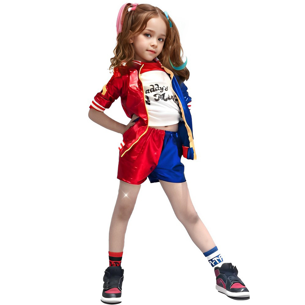 Suicide Squad Harley Quinn trang phục cosplay cô gái trang phục phù hợp Halloween bên ăn mặc