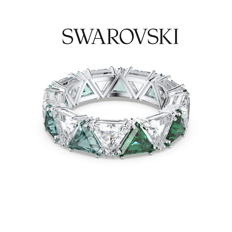 Nhẫn Swarovski Ortyx Hình Tam Giác Cắt Cá Tính Kèm Hộp Quà