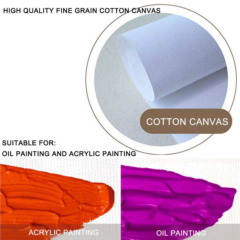 Khung Tranh Sơn Dầu Bằng Vải Cotton Hình Tròn/Hình Trái Tim/ Hình Trái Tim Độc Đáo