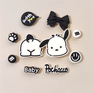10 Cái / bộ Đen Trắng Hoạt Hình Pochacco Phụ Kiện Giày Quyến Rũ Bộ Chữ Khóa Giày Chân Để Trang Trí Giày
