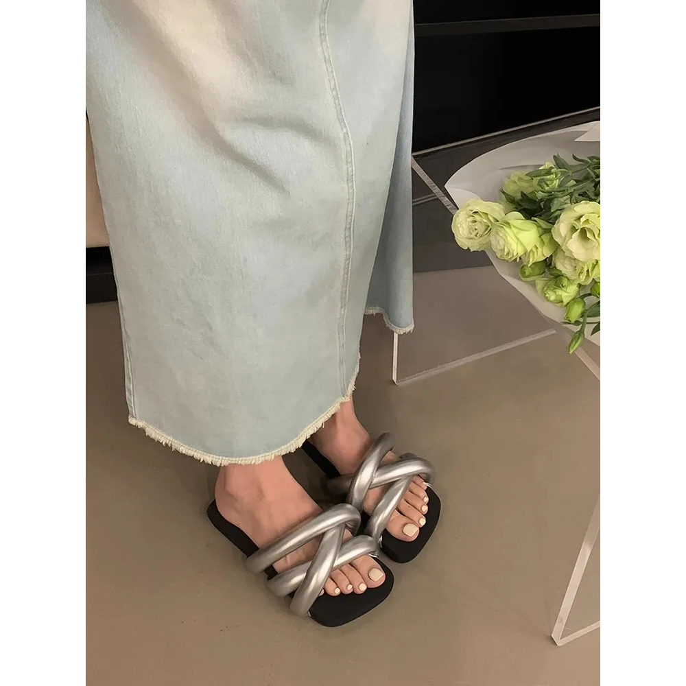 Dép Sandal Đế Dày Thời Trang Mùa Hè Phong Cách Hàn Quốc Cho Nữ