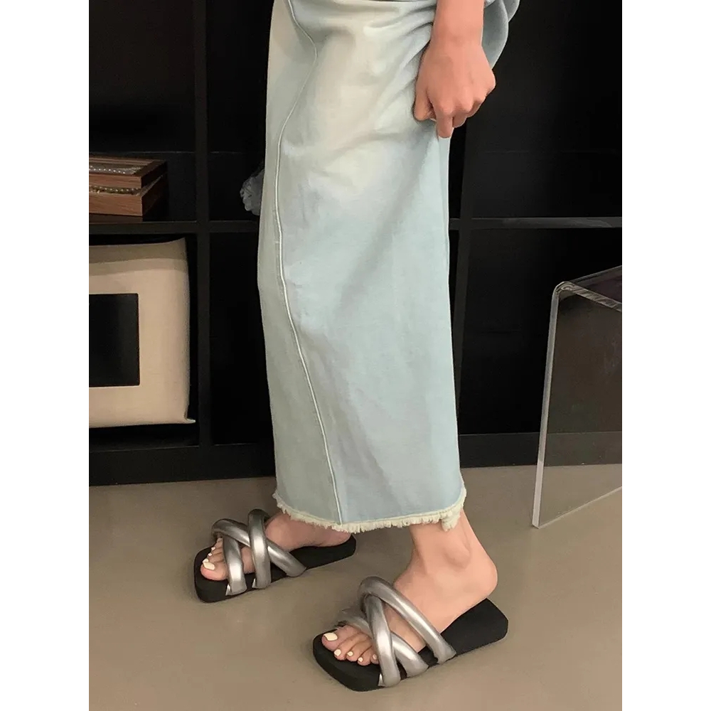 Dép Sandal Đế Dày Thời Trang Mùa Hè Phong Cách Hàn Quốc Cho Nữ