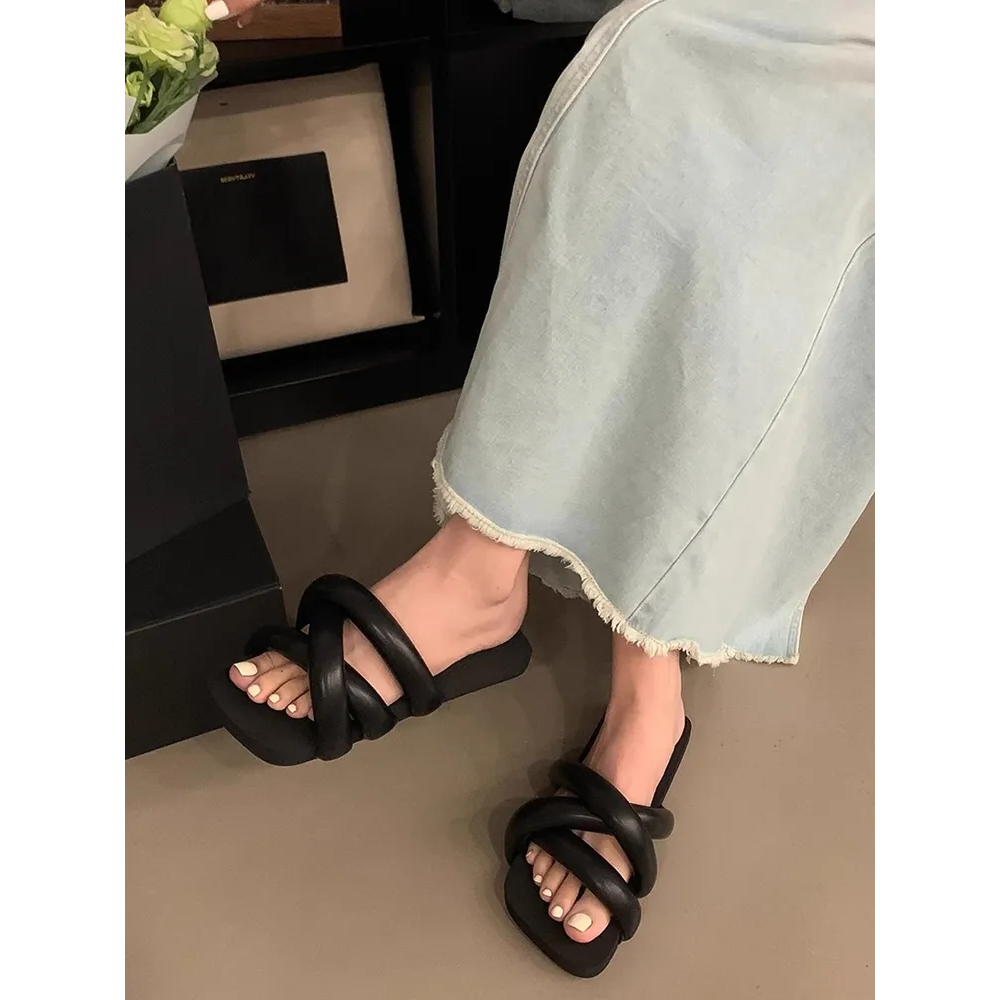 Dép Sandal Đế Dày Thời Trang Mùa Hè Phong Cách Hàn Quốc Cho Nữ