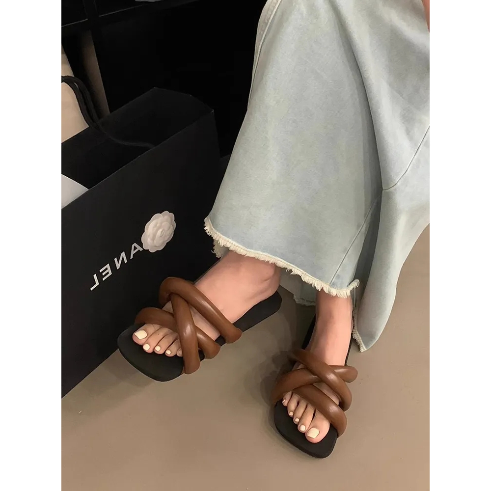 Dép Sandal Đế Dày Thời Trang Mùa Hè Phong Cách Hàn Quốc Cho Nữ