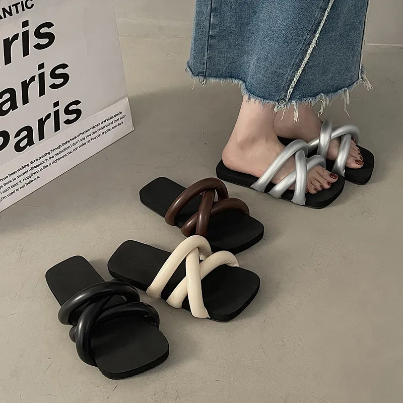 Dép Sandal Đế Dày Thời Trang Mùa Hè Phong Cách Hàn Quốc Cho Nữ
