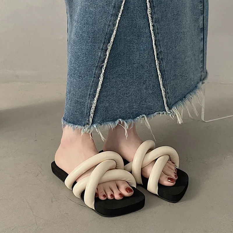 Dép Sandal Đế Dày Thời Trang Mùa Hè Phong Cách Hàn Quốc Cho Nữ