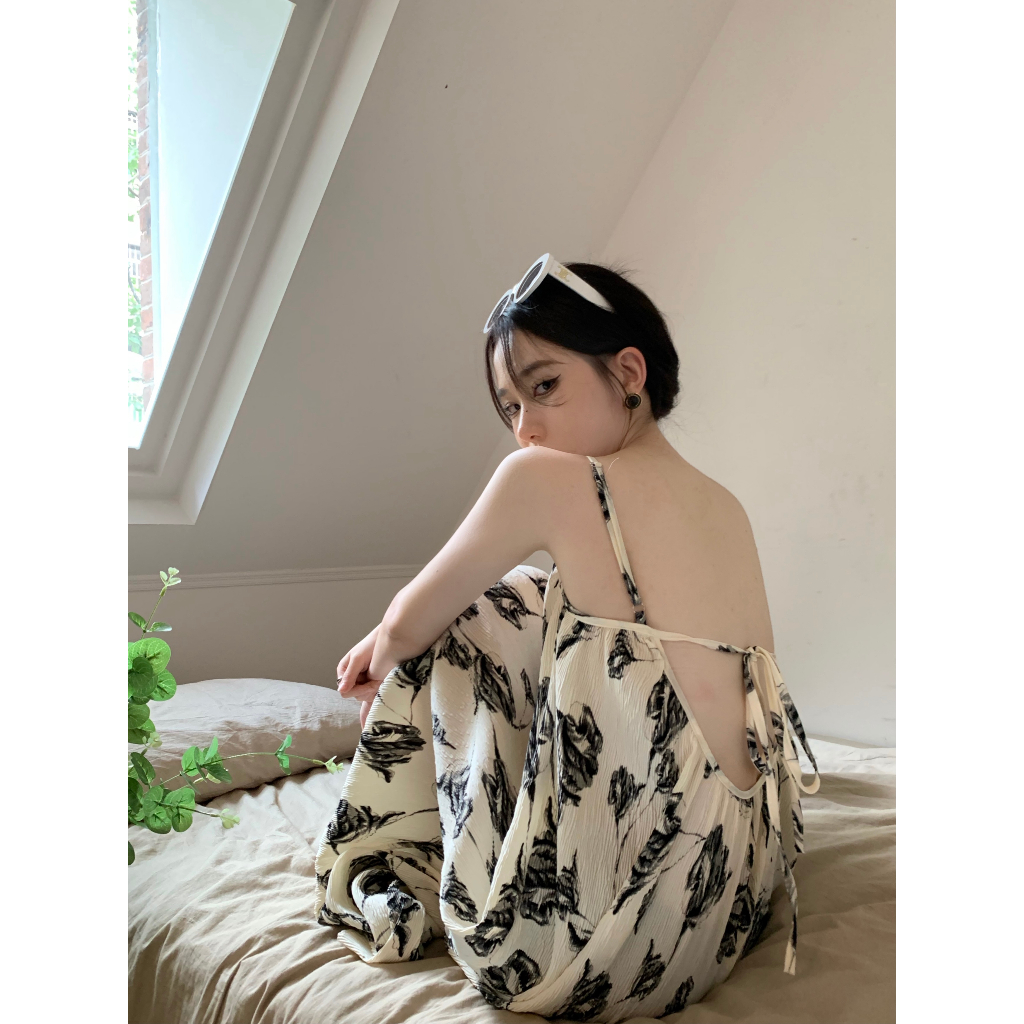 Minimalist Labo Đầm Dài Hai Dây In Họa Tiết Thời Trang Mùa Hè 2023 Cho Nữ