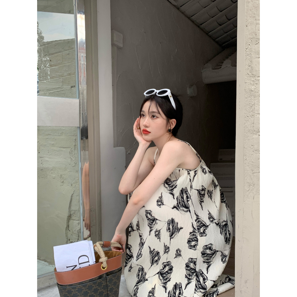 Minimalist Labo Đầm Dài Hai Dây In Họa Tiết Thời Trang Mùa Hè 2023 Cho Nữ