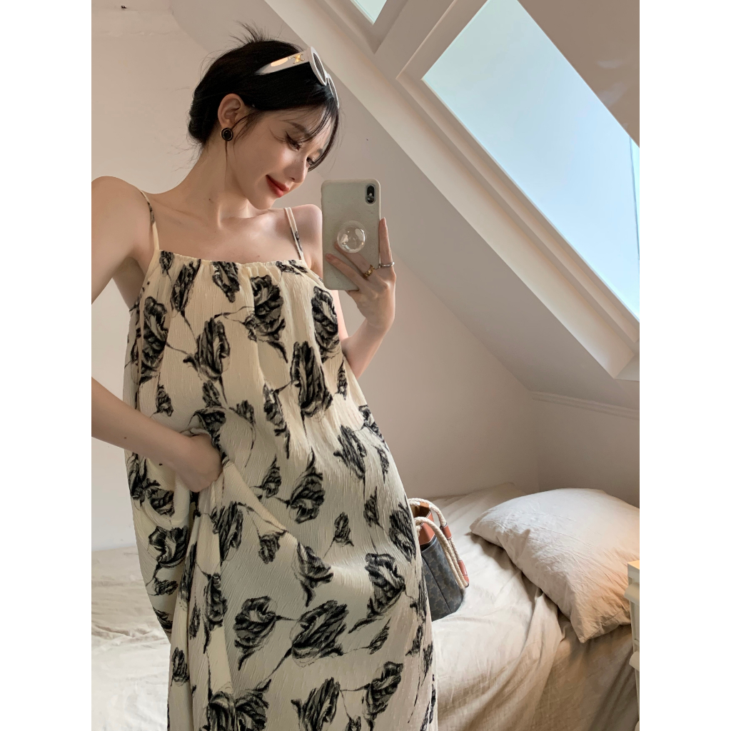 Minimalist Labo Đầm Dài Hai Dây In Họa Tiết Thời Trang Mùa Hè 2023 Cho Nữ