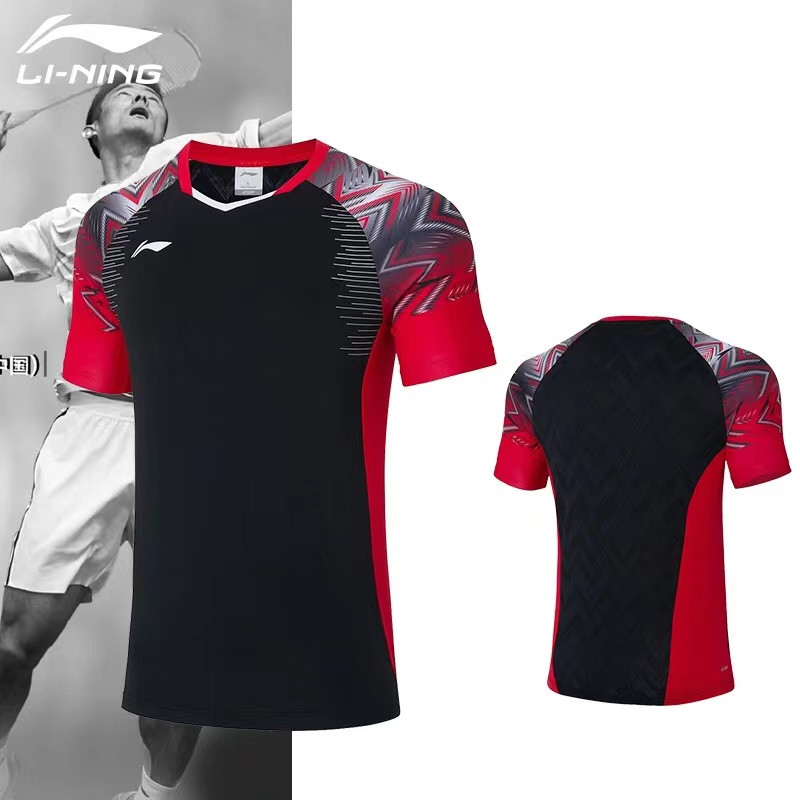 Li Ning Áo Thun Thể Thao Cầu Lông Ngắn Tay Thấm Hút Mồ Hôi Nhanh Khô Cho Nam Và Nữ