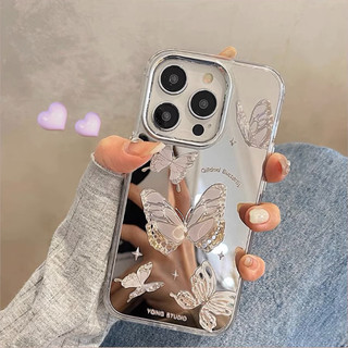 ốp iphone 11/12/13/14/15 Pro Max Silicone Butterfly Mirror Case For ốp lưng iphone 11,12,13,14,15,11PM,12PM,13PM,14PM,15PM