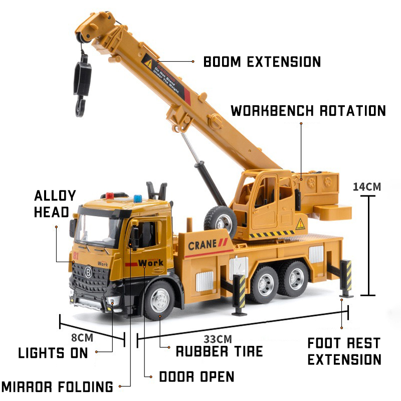Mô Hình Xe Xây Dựng Bằng Hợp Kim Tỉ Lệ 1: 32 Có Đèn Và Nhạc Cho Bé Trai