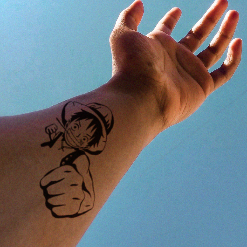 Hình Xăm Dán Tạm Thời Họa Tiết One Piece Độc Đáo Lâu Trôi 1-2 Tuần