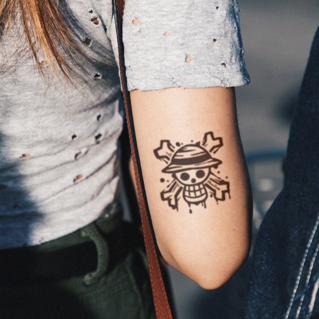 Hình Xăm Dán Tạm Thời Họa Tiết One Piece Độc Đáo Lâu Trôi 1-2 Tuần