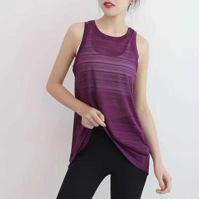 Áo Ba Lỗ Thể Thao Thoáng Khí Khô Nhanh Hở Lưng Cho Nữ