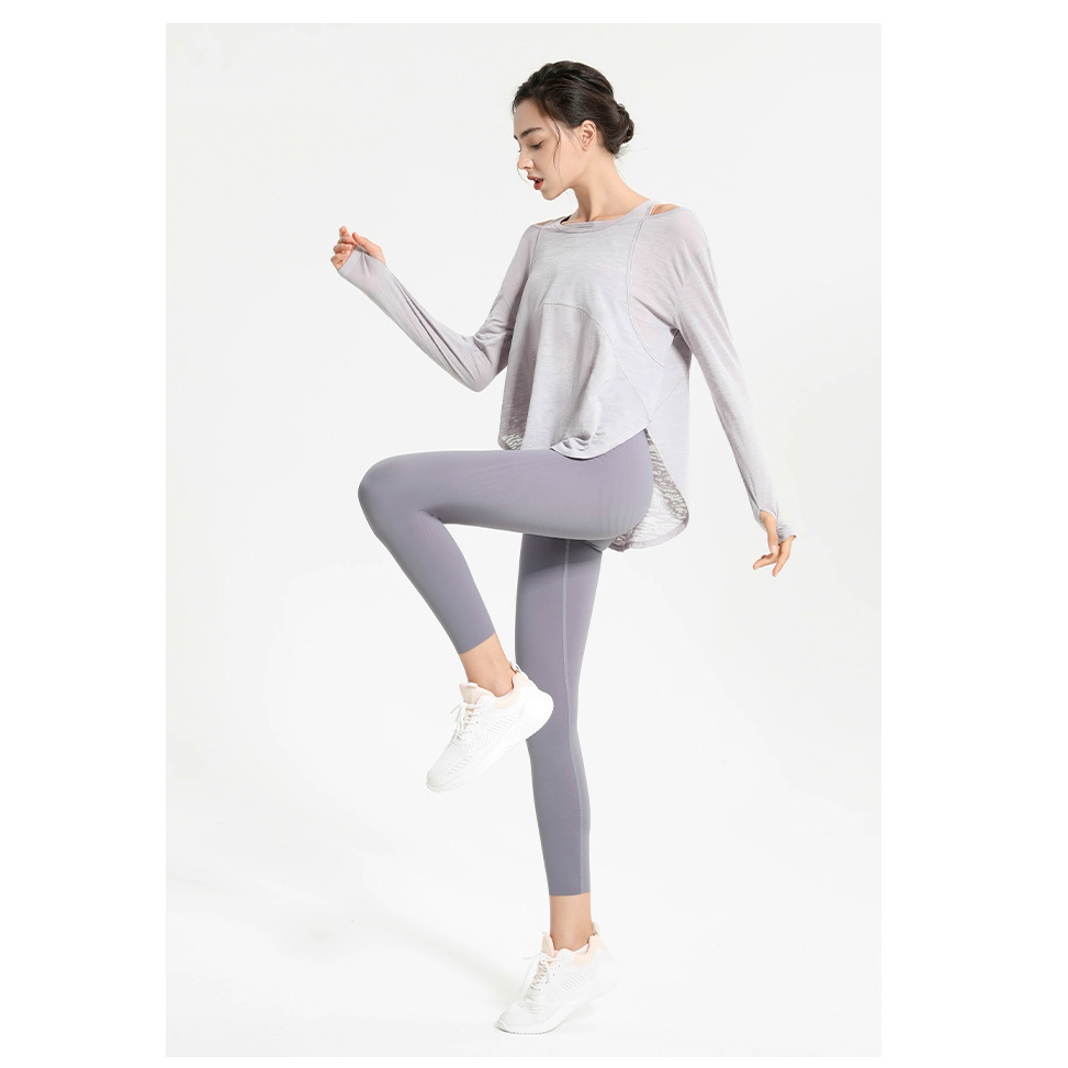 Áo Thun Thể Thao Tay Dài Dáng Ôm Thoáng Khí Thời Trang Quyến Rũ Cho Nữ