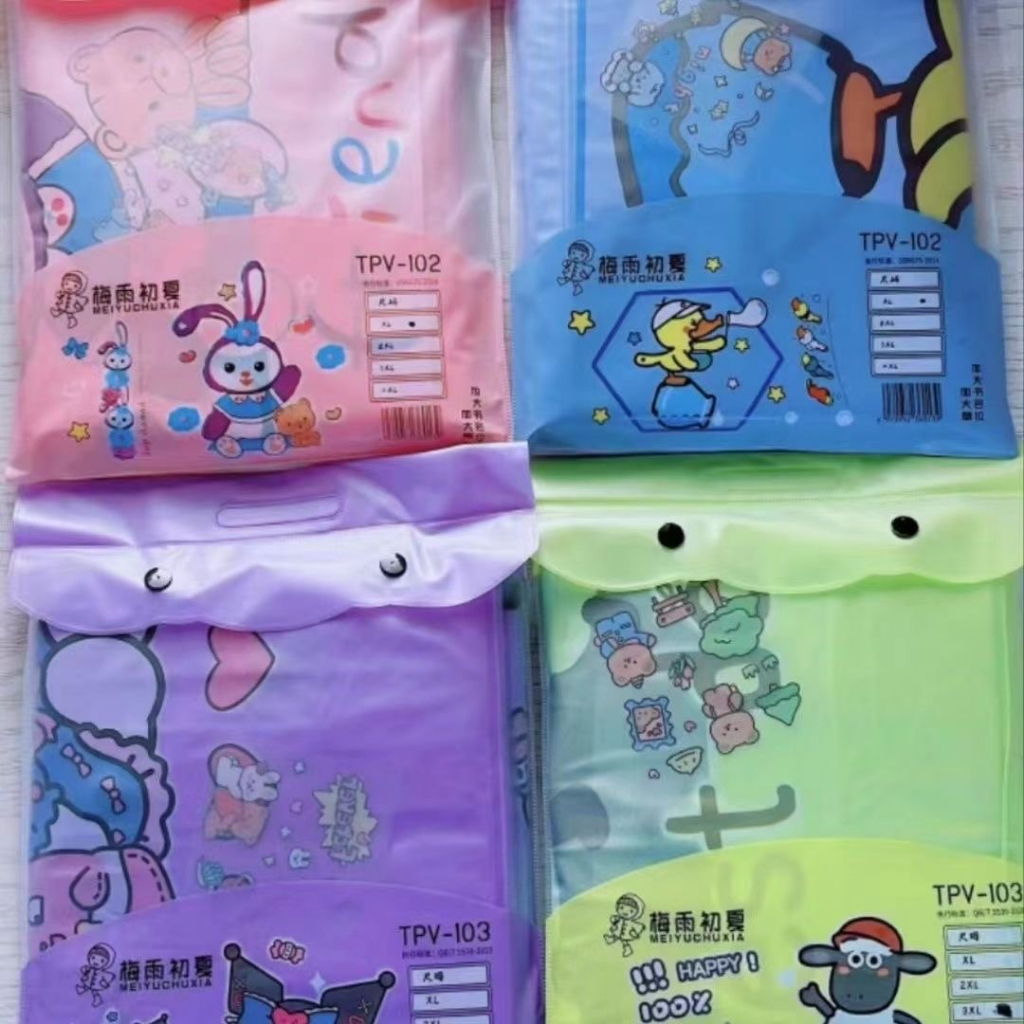 SANRIO Áo Mưa Chống Thấm Nước Họa Tiết Hoạt Hình Kuromi Mymelody Pochacco Cho Bé