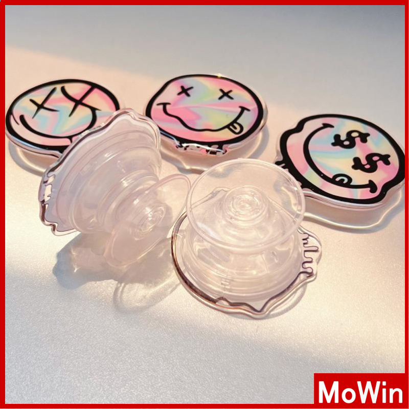 Ốp lưng Giá Đỡ Điện Thoại Giá Đỡ Tay Cầm Griptok Acrylic Trong Suốt Túi Khí Giá Đỡ Gấp Tương Thích Với iPhone Ốp Điện Thoại Đơn Giản Thoáng Mát Có Thể Thay Đổi Sáng Tạo Mặt Cười Gấu Dễ Thương