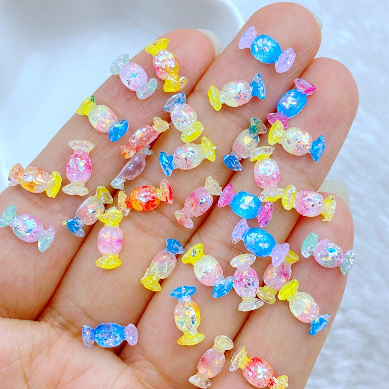 50 miếng mini làm móng tay kẹo trái cây dòng nhựa trang trí thủ công mỹ nghệ trang trí nhà mang phụ kiện làm móng