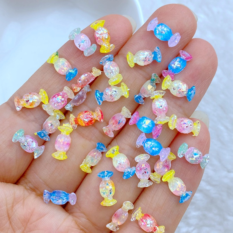 50 miếng mini làm móng tay kẹo trái cây dòng nhựa trang trí thủ công mỹ nghệ trang trí nhà mang phụ kiện làm móng