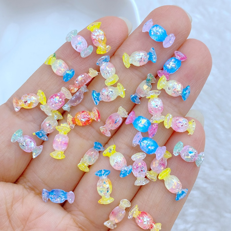 50 miếng mini làm móng tay kẹo trái cây dòng nhựa trang trí thủ công mỹ nghệ trang trí nhà mang phụ kiện làm móng