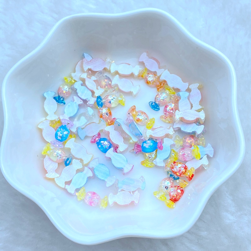 50 miếng mini làm móng tay kẹo trái cây dòng nhựa trang trí thủ công mỹ nghệ trang trí nhà mang phụ kiện làm móng