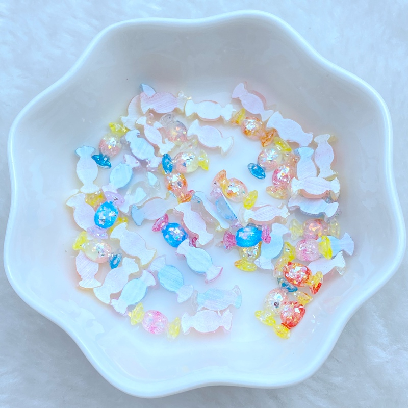 50 miếng mini làm móng tay kẹo trái cây dòng nhựa trang trí thủ công mỹ nghệ trang trí nhà mang phụ kiện làm móng