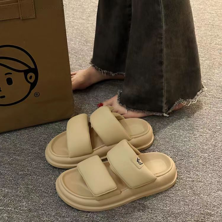 Dép Nữ Đế Dày Màu Bạc Thời Trang Mùa Hè 2023 Mới Chống Trơn Trượt