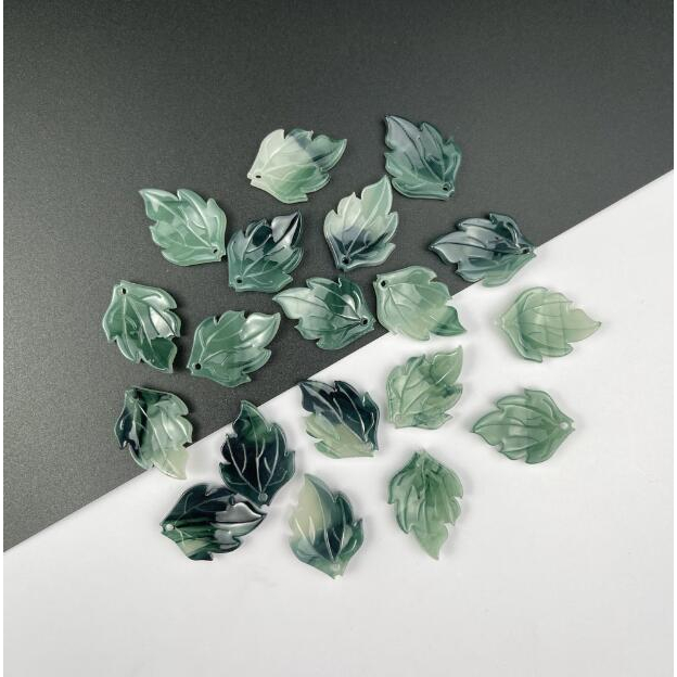 Bộ 5 Hạt Nhựa acrylic Hình Lá Lửa Dùng Làm Trang Sức diy Kích Thước 16x22mm y1797