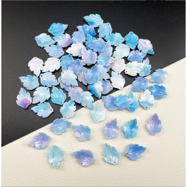 Bộ 5 Hạt Nhựa acrylic Hình Lá Lửa Dùng Làm Trang Sức diy Kích Thước 16x22mm y1797