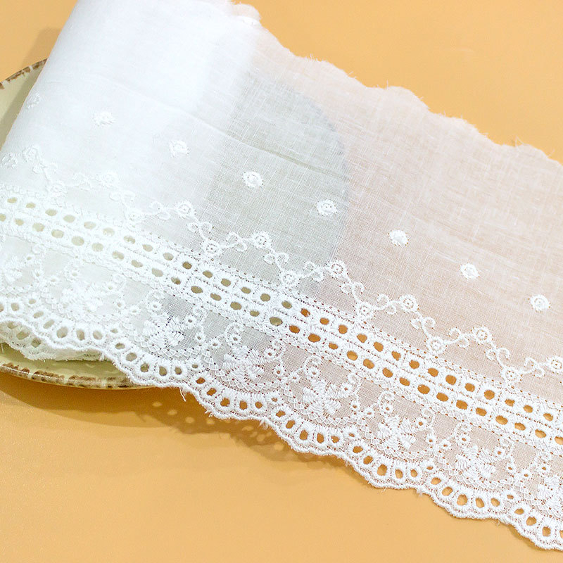 Cuộn Dây Ruy Băng Thêu Ren 1M Rộng 13.5Cm Chất Liệu 100% cotton