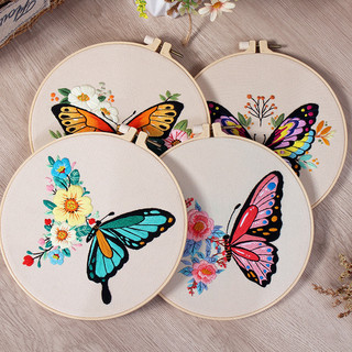 Zhuangzhou mengdie Bộ Dụng Cụ Thêu Tranh Chữ Thập Thủ Công Tự Làm Hình Bướm Cho Người Mới Bắt Đầu