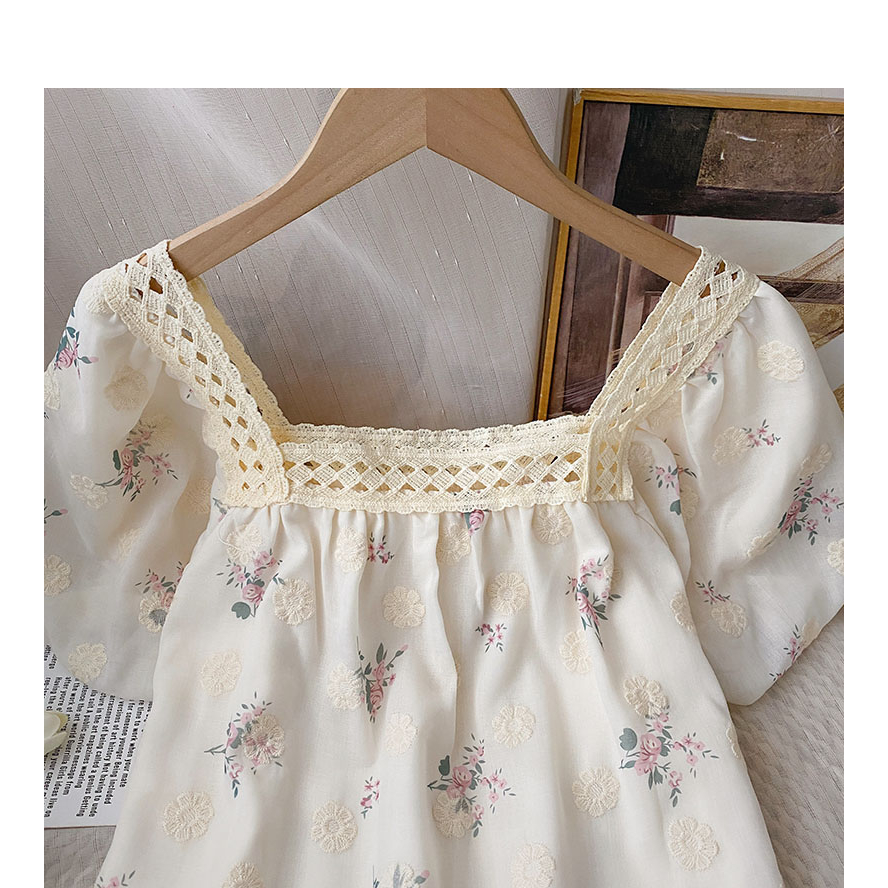 Áo Sơ Mi Cotton Tay Ngắn Phồng Thêu Hoa Phong Cách Hàn Quốc Cho Nữ Baju Baju Wanita Lengan Panjang Hàng Mới Có Sẵn